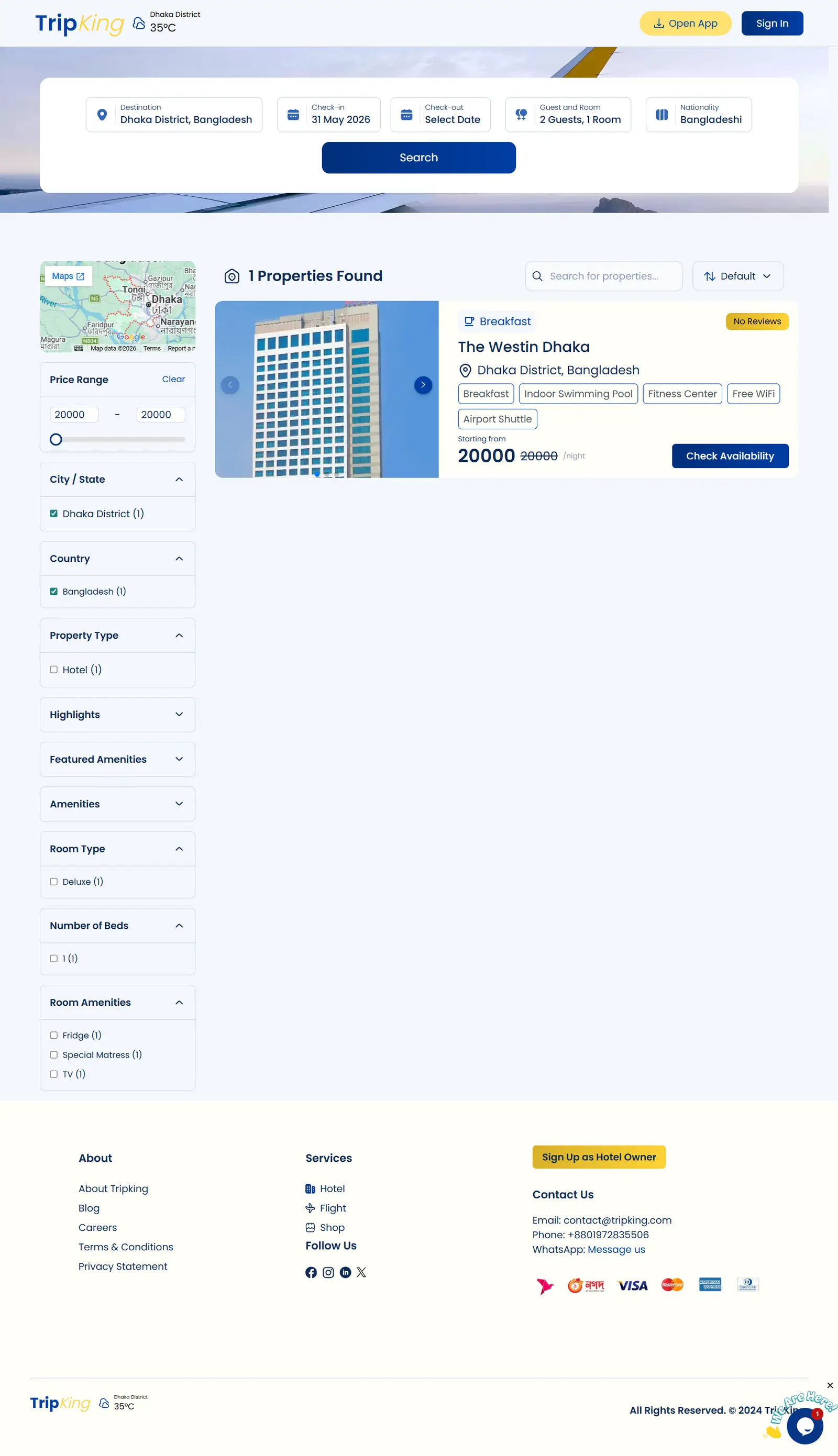 TripKing — Hotel search